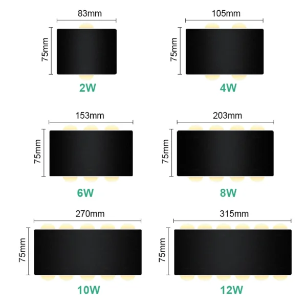 GItex LED Wall Lamp, Outdoor IP65 Waterproof Lighting for Porch, Modern Nordic Style for Indoor, Bedroom, Living Room, and Stairs