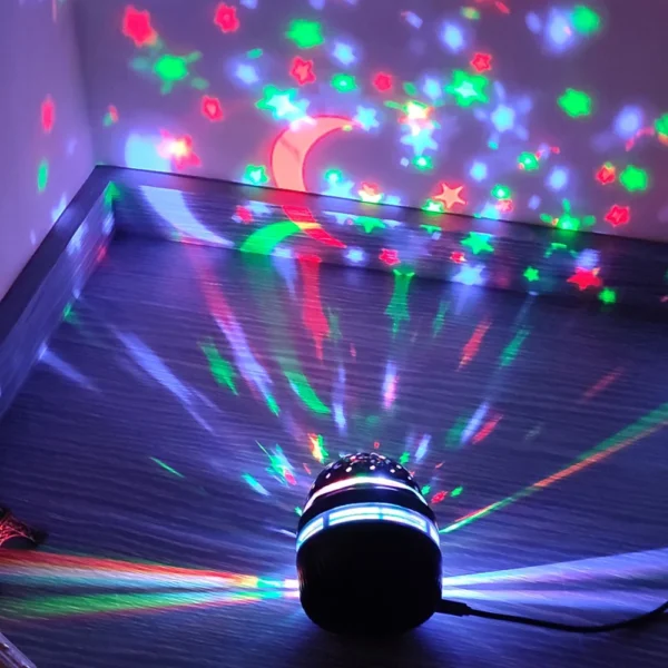 RGB Star Projector, Rotating Magic Ball Galaxy Light for Kids' Bedroom Decoration, LED Night Light