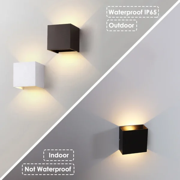 LED 6W/12W Waterproof IP65 Wall Light, Indoor/Outdoor Porch and Garden Lamp, Living Room Decoration