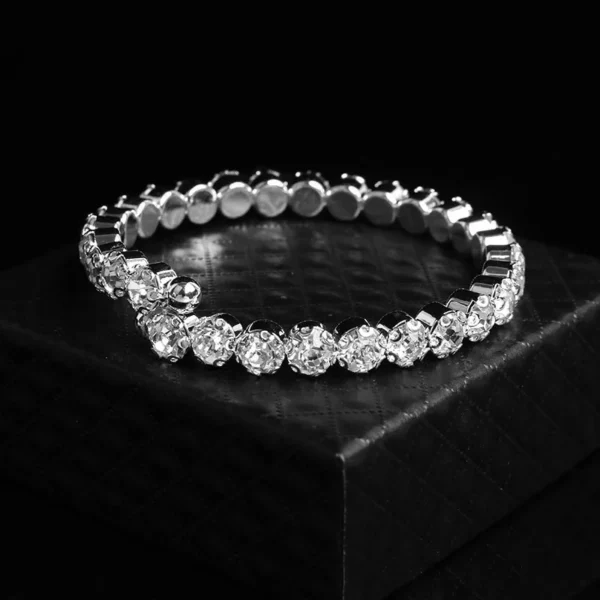 Luxury Crystal Jewelry Set for Women, Silver Bracelet, Stud Earrings, Zircon Necklace, Wedding Party Jewelry