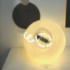 8cm Moon Ball LED Night Light with Plastic Stand, Battery-Powered Starry Lamp for Bedroom Decor and Kids' Gifts