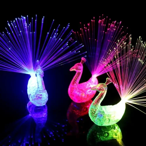 1PC Luminous Peacock Toy, Flashing LED Glow-in-the-Dark Kids' Toy with Stars