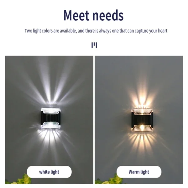 LED Solar Wall Lamp, Waterproof Outdoor Light for Home and Garden Decoration