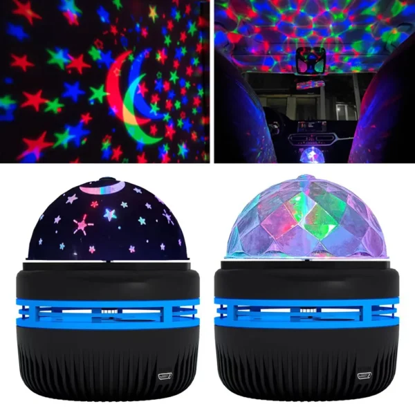 RGB Star Projector, Rotating Magic Ball Galaxy Light for Kids' Bedroom Decoration, LED Night Light