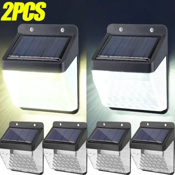 LED Solar Wall Lamps, Outdoor Motion Sensor Lights, Waterproof Garden and Street Lighting, Security Decor Lights