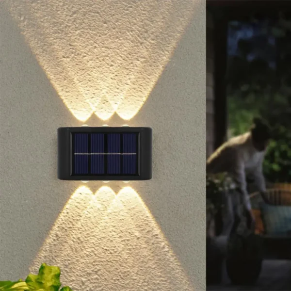 Solar Wall Lights, Up & Down LED Outdoor Lamps, Waterproof for Backyard, Garden, and Pathway