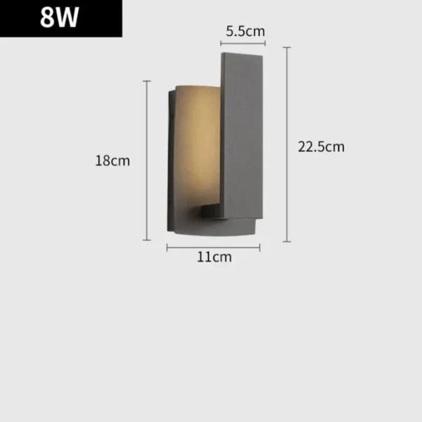 Outdoor LED Wall Lamp, Waterproof IP65 Aluminum, Indoor/Outdoor Lighting for Bedroom, Living Room, and Corridor