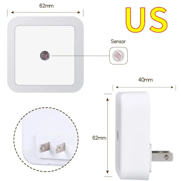 LED Night Light with Motion Sensor, Mini Wall Lamp for Bedroom, Hallway, and Stairs (EU/UK/US Plug)