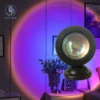 USB Sunset Lamp, 16-Color LED Projector Night Light for Bedroom, Rainbow Atmosphere Wall Decoration