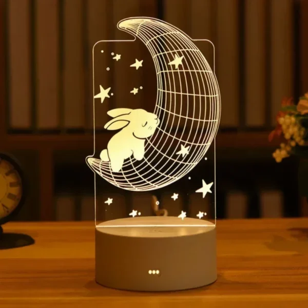 Romantic 3D LED Love Lamp, Night Light for Kids' Room, Wedding, Party, and Valentine's Day Decor