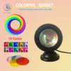 USB Sunset Lamp, 16-Color LED Projector Night Light for Bedroom, Rainbow Atmosphere Wall Decoration