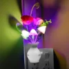 "LED Lilac Night Light Lamp - Colorful Rose & Mushroom for Romantic Home Decor (US/EU Plug)"