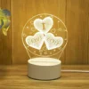 Romantic 3D LED Love Lamp, Night Light for Kids' Room, Wedding, Party, and Valentine's Day Decor