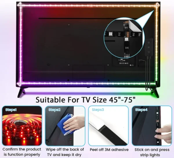 LED USB Strip Light, 5V Night Light String, 50CM-5M SMD 3528 for TV, PC, Laptop