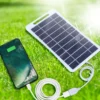 2W 5V Portable Solar Panel, USB Charger for Mobile Phones and Power Banks, Outdoor Camping