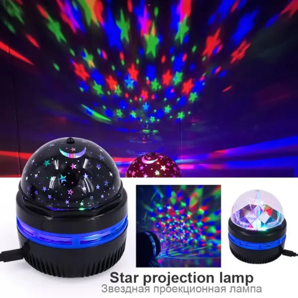 SanjiCook LED Starry Sky Projection Lamp, Rotating Magic Ball Night Light for Bedroom Decoration