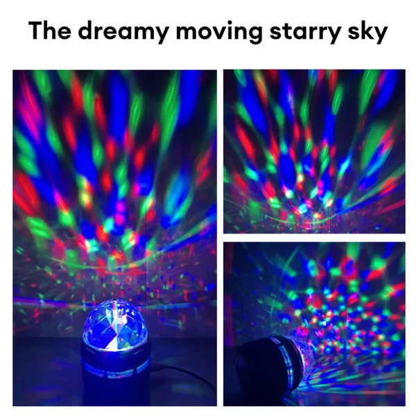 RGB Star Projector, Rotating Magic Ball Galaxy Light for Kids' Bedroom Decoration, LED Night Light