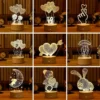 Romantic 3D LED Love Lamp, Night Light for Kids' Room, Wedding, Party, and Valentine's Day Decor