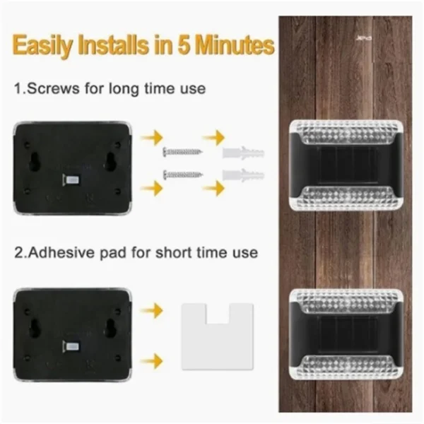 LED Solar Wall Lamp, Waterproof Outdoor Light for Home and Garden Decoration