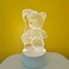 Romantic 3D LED Love Lamp, Night Light for Kids' Room, Wedding, Party, and Valentine's Day Decor