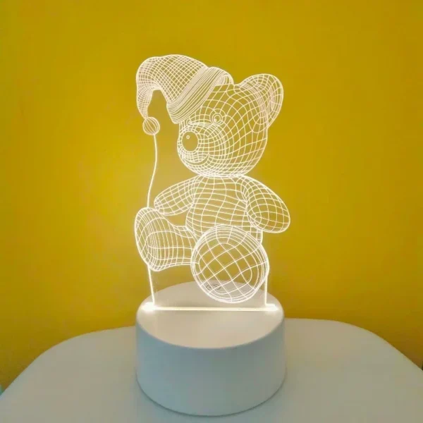 Romantic 3D LED Love Lamp, Night Light for Kids' Room, Wedding, Party, and Valentine's Day Decor