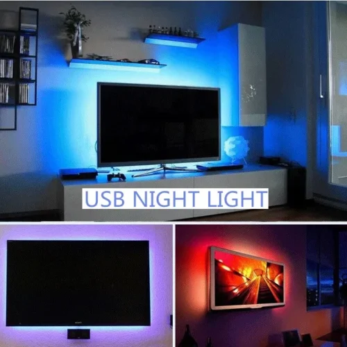 LED USB Strip Light, 5V Night Light String, 50CM-5M SMD 3528 for TV, PC, Laptop