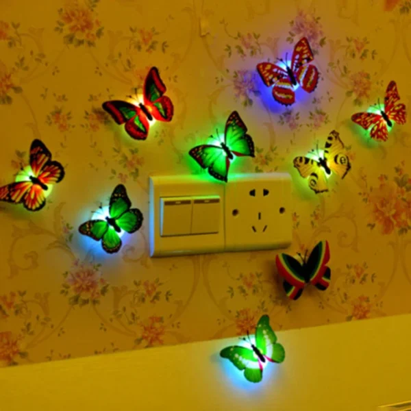 3D Butterfly LED Night Light, Colorful Wall Lamp for Decorative Play and Lighting Decor