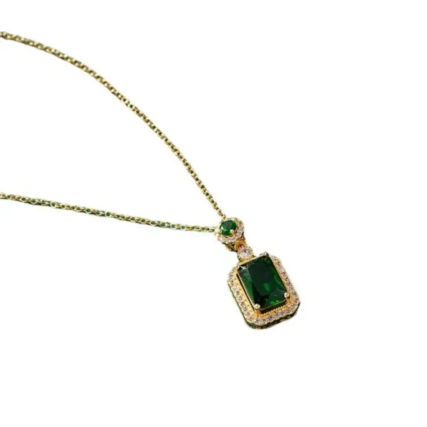 Luxury Emerald Jewelry Set, Women’s Bridal Zircon Earrings and Ring Set