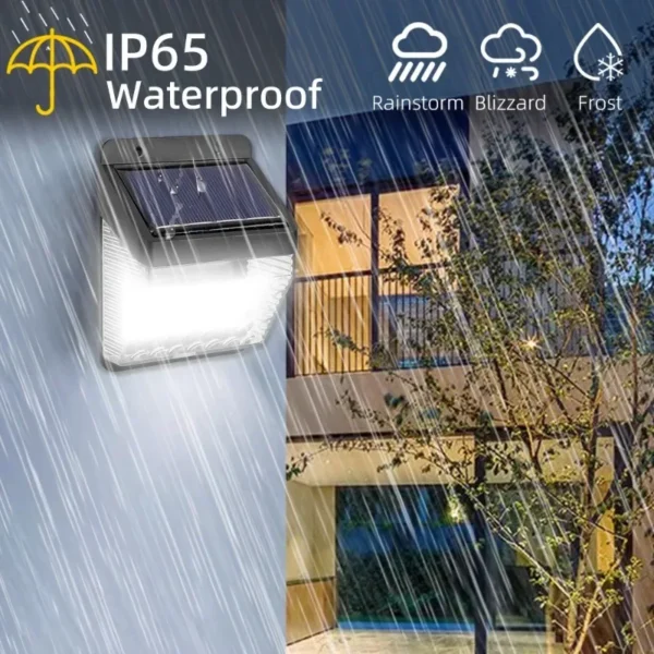 LED Solar Wall Lamps, Outdoor Motion Sensor Lights, Waterproof Garden and Street Lighting, Security Decor Lights