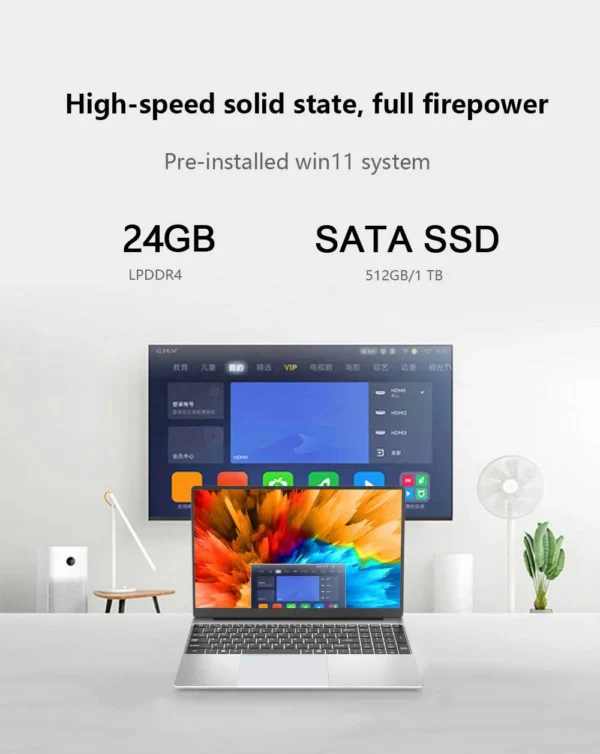 Best 15.6-inch Laptop 24GB RAM 512GB SSD Intel Celeron N5095 Windows 11 Notebook