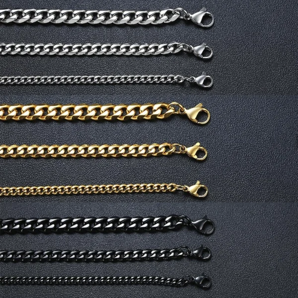 Vnox Chunky 3-11mm Miami Cuban Link Bracelet for Men - Stainless Steel