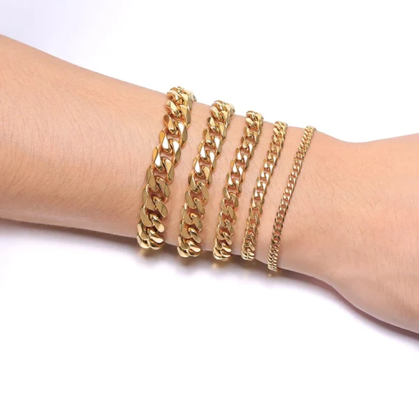 Vnox Chunky 3-11mm Miami Cuban Link Bracelet for Men - Stainless Steel