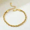 Twisted Rope Chain Stainless Steel Bracelet for Men & Women – Valentine's Gift
