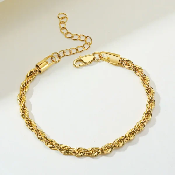 Twisted Rope Chain Stainless Steel Bracelet for Men & Women – Valentine's Gift