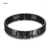 EXCXY Women's 9mm Italian Elastic Charm Stainless Steel Bracelet