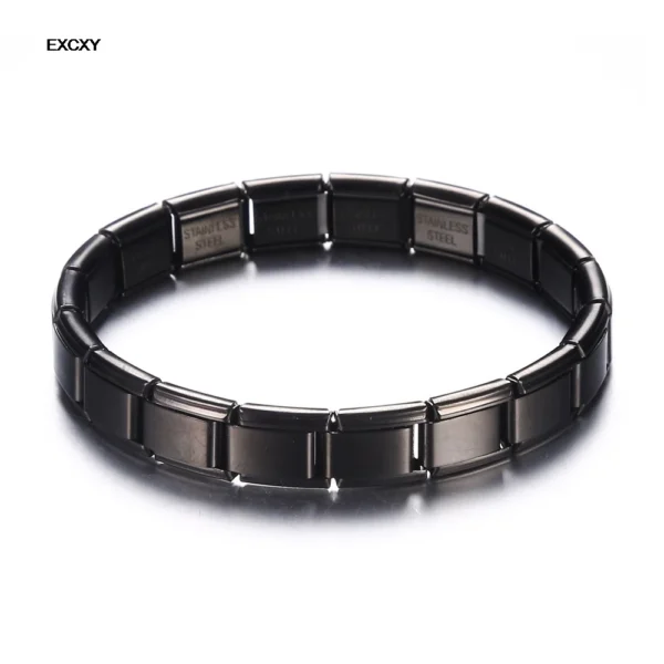 EXCXY Women's 9mm Italian Elastic Charm Stainless Steel Bracelet