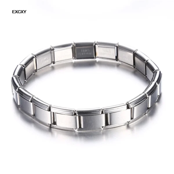 EXCXY Women's 9mm Italian Elastic Charm Stainless Steel Bracelet