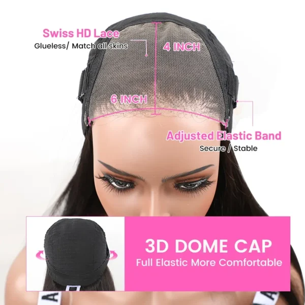 Wear Go Glueless Wig ISEE Hair Malayaisn Straight 6x4 HD Lace Wig Preplucked Human Wigs Ready To Go Pre Cut Pre Bleached Knots