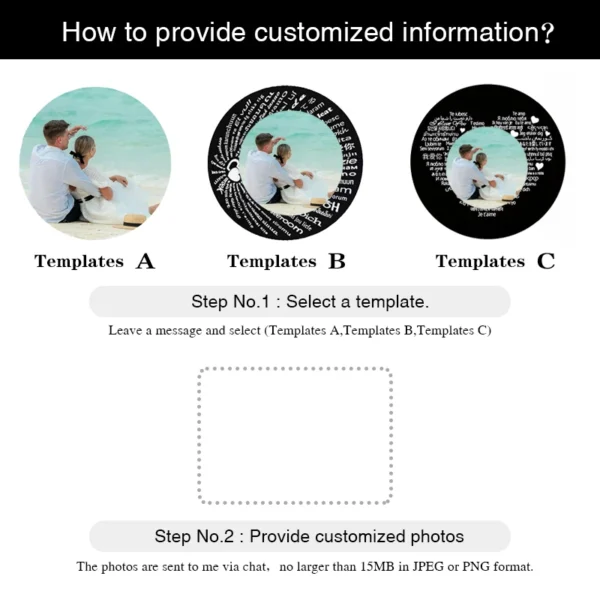 Personalized Circle Photo Bracelet Custom Projection Picture Bracelets Couple Memorial Jewelry Christmas Gift for Women Men