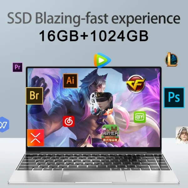 Best 14.1" Ultra Slim Laptop, Intel N3700, 16GB RAM, 2TB SSD, Windows 11 Pro