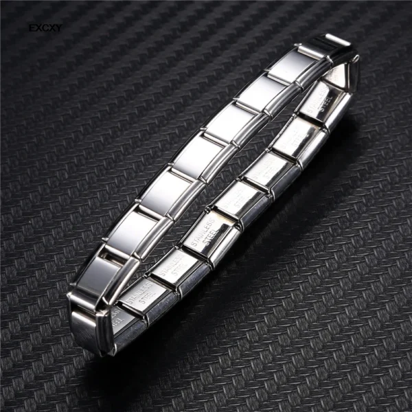 EXCXY Women's 9mm Italian Elastic Charm Stainless Steel Bracelet