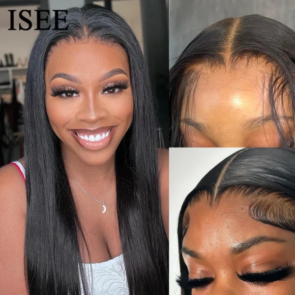 Wear Go Glueless Wig ISEE Hair Malayaisn Straight 6x4 HD Lace Wig Preplucked Human Wigs Ready To Go Pre Cut Pre Bleached Knots