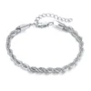 Twisted Rope Chain Stainless Steel Bracelet for Men & Women – Valentine's Gift