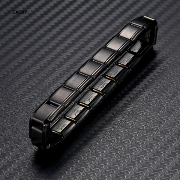 EXCXY Women's 9mm Italian Elastic Charm Stainless Steel Bracelet
