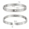 2pcs/set Luxury Love Dangles Bracelets for Women Teen Girls Cubic Zirconia Cuff Bangle Friendship Jewelry Witness Gift of Love